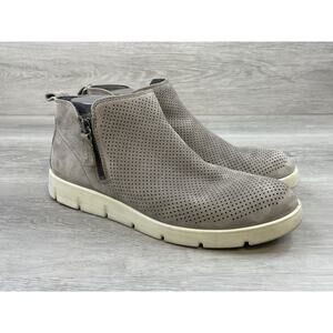 Ecco Bella 28214302375 Bootie Women's US 9 Gray Leather Side Zip Ankle Boots